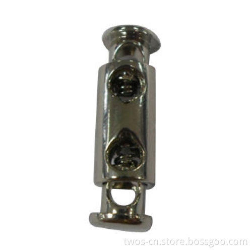 Metal Cord Stopper, Double Locks, Nickel- and Lead-free, Meets Environment Standard